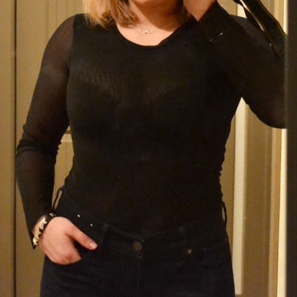 Sheer long sleeve top